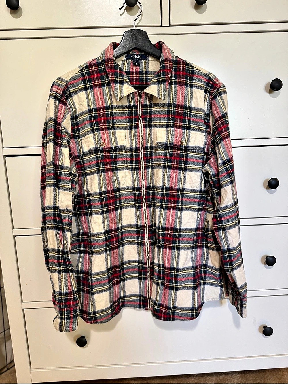 Chaps Plaid Cotton Utility Jacket XXL Like New